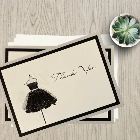 Mannequin Thank You Cards , Elegant Dress Mannequin Poshmark Thank You card - Picture 1 of 9